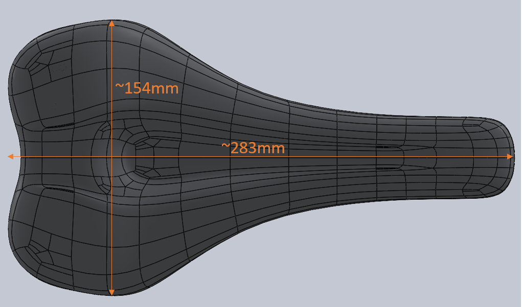 Zeichnung Sattel Draufsicht